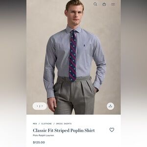 Ralph Lauren Grey Striped Men's Shirt